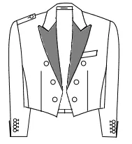 Croquis de spencer croisé à revers contrastés